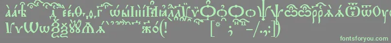 Шрифт TriodionKucs – зелёные шрифты на сером фоне