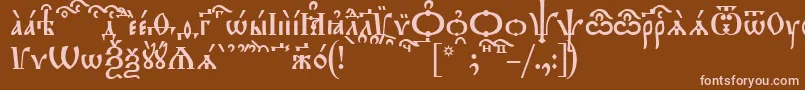 Fonte TriodionKucs – fontes rosa em um fundo marrom
