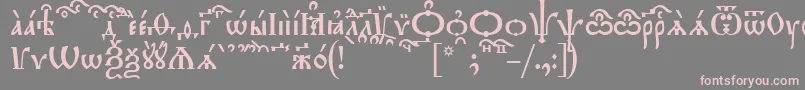 フォントTriodionKucs – 灰色の背景にピンクのフォント
