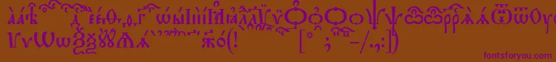 TriodionKucs-Schriftart – Violette Schriften auf braunem Hintergrund