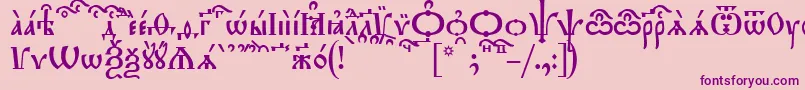 Fonte TriodionKucs – fontes roxas em um fundo rosa