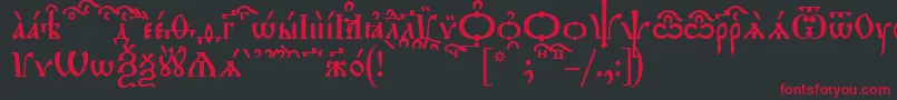 フォントTriodionKucs – 黒い背景に赤い文字