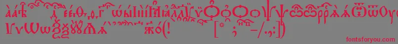Czcionka TriodionKucs – czerwone czcionki na szarym tle