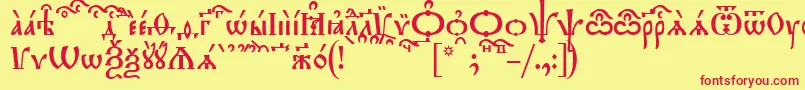 TriodionKucs Font – Red Fonts on Yellow Background