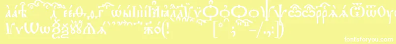 TriodionKucs-fontti – valkoiset fontit keltaisella taustalla