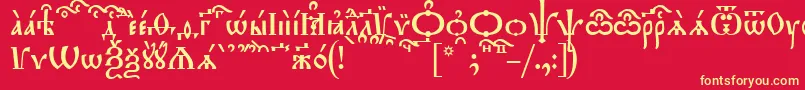 TriodionKucs Font – Yellow Fonts on Red Background