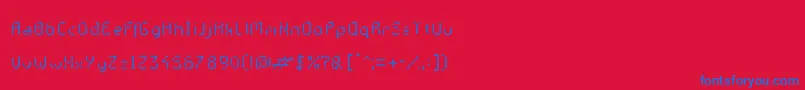Fonte GalacticasBigstripes – fontes azuis em um fundo vermelho