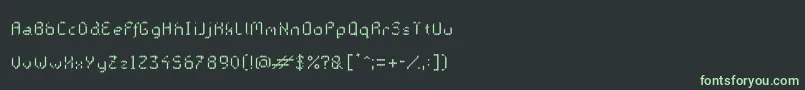 Fonte GalacticasBigstripes – fontes verdes em um fundo preto