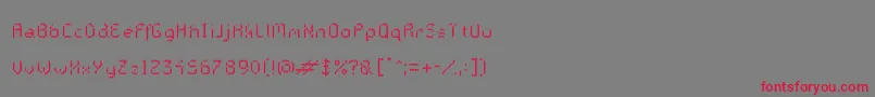 フォントGalacticasBigstripes – 赤い文字の灰色の背景