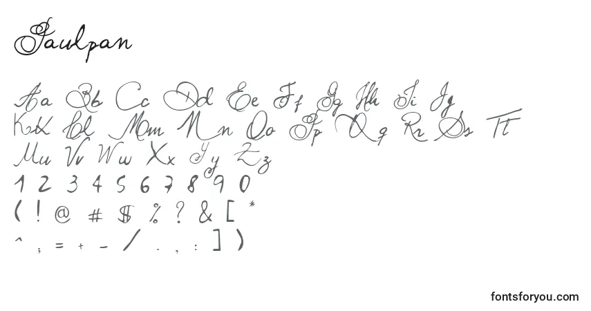 Schriftart Paulpan – Alphabet, Zahlen, spezielle Symbole
