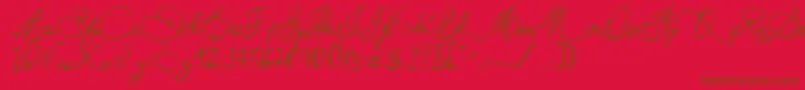 Paulpan Font – Brown Fonts on Red Background