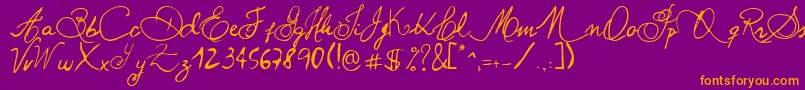 Paulpan Font – Orange Fonts on Purple Background