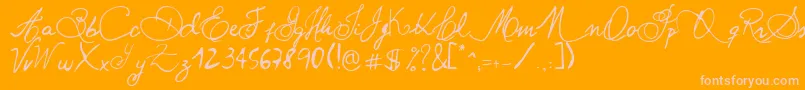 Paulpan Font – Pink Fonts on Orange Background