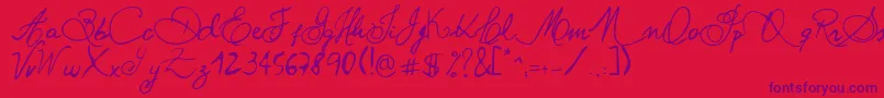 Paulpan Font – Purple Fonts on Red Background