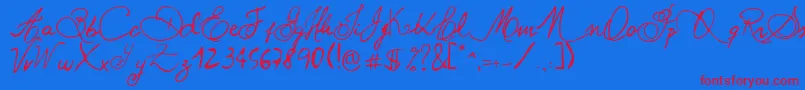 Шрифт Paulpan – красные шрифты на синем фоне