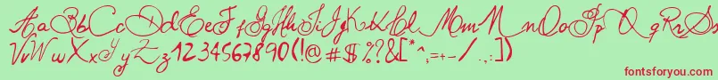 Paulpan Font – Red Fonts on Green Background