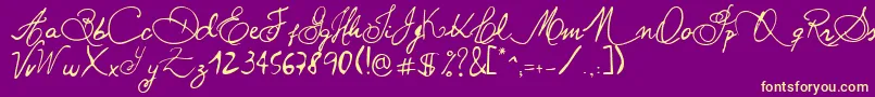 Paulpan Font – Yellow Fonts on Purple Background