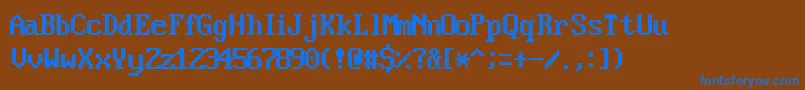 フォントVideosskRegular – 茶色の背景に青い文字