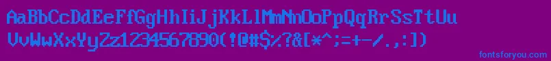 フォントVideosskRegular – 紫色の背景に青い文字
