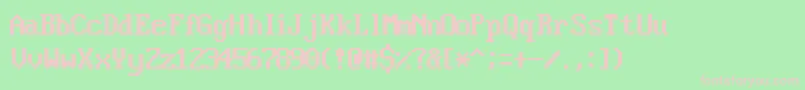 フォントVideosskRegular – 緑の背景にピンクのフォント
