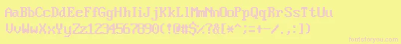 VideosskRegular Font – Pink Fonts on Yellow Background