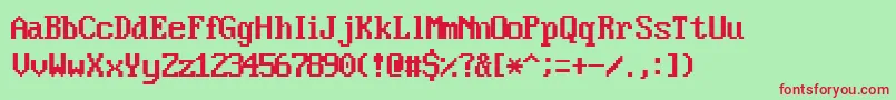 VideosskRegular Font – Red Fonts on Green Background
