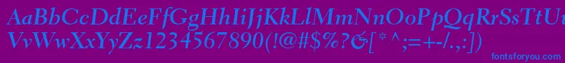 ElectraltstdBoldcursive-Schriftart – Blaue Schriften auf violettem Hintergrund