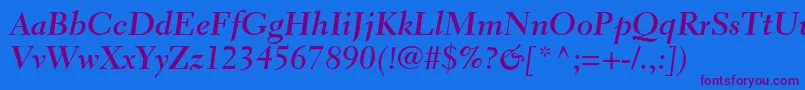 ElectraltstdBoldcursive Font – Purple Fonts on Blue Background