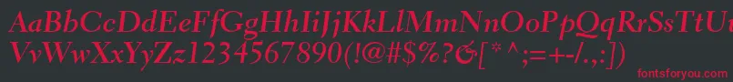 ElectraltstdBoldcursive Font – Red Fonts on Black Background