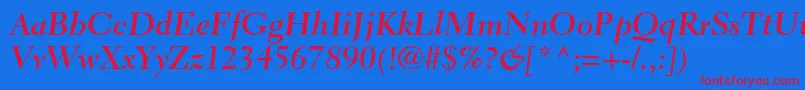 ElectraltstdBoldcursive Font – Red Fonts on Blue Background