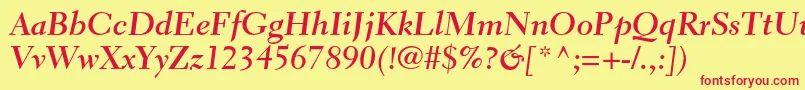 Czcionka ElectraltstdBoldcursive – czerwone czcionki na żółtym tle