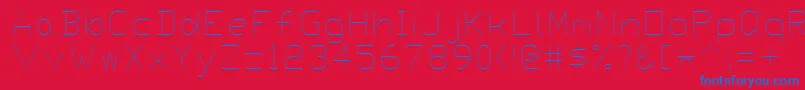 Proxy1-Schriftart – Blaue Schriften auf rotem Hintergrund