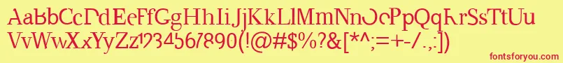 Amputata Font – Red Fonts on Yellow Background