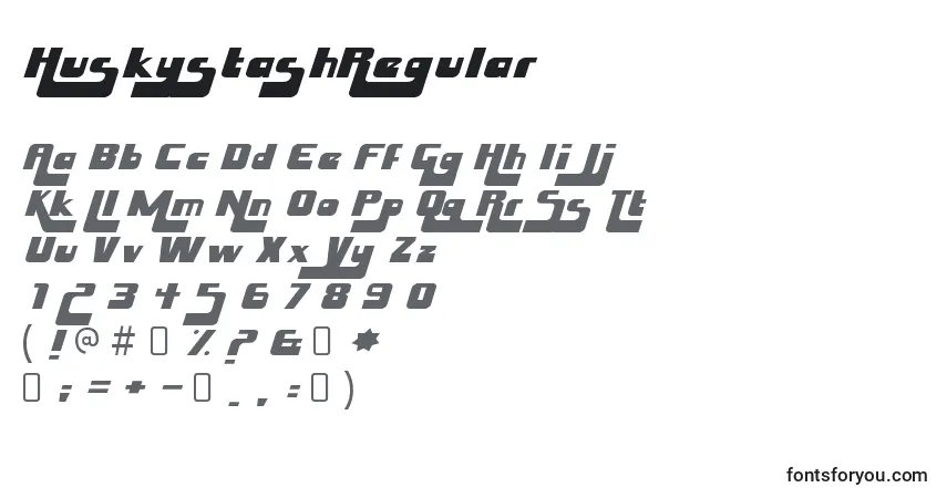 Czcionka HuskystashRegular – alfabet, cyfry, specjalne znaki