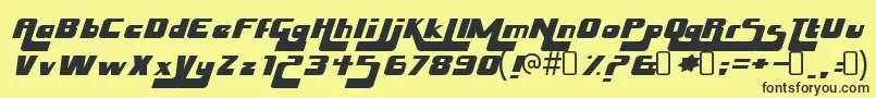 HuskystashRegular Font – Black Fonts on Yellow Background