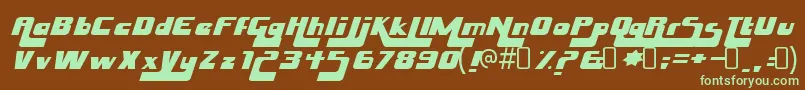 HuskystashRegular Font – Green Fonts on Brown Background