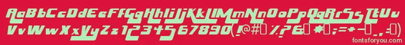 HuskystashRegular Font – Green Fonts on Red Background