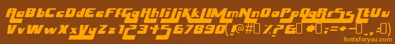 HuskystashRegular Font – Orange Fonts on Brown Background