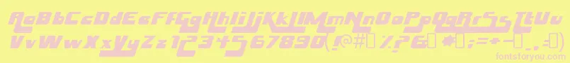 HuskystashRegular Font – Pink Fonts on Yellow Background