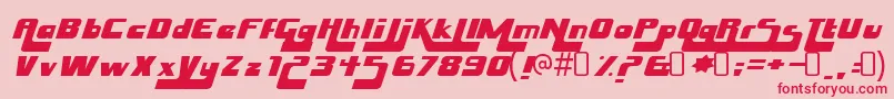 HuskystashRegular Font – Red Fonts on Pink Background