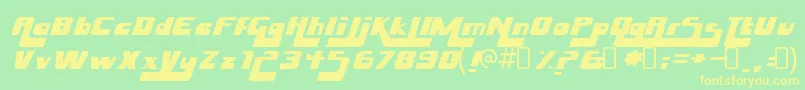 HuskystashRegular Font – Yellow Fonts on Green Background