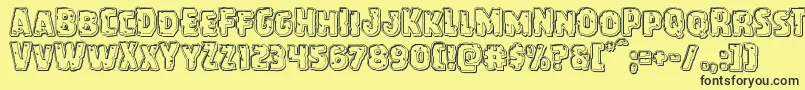 Howlinmadengrave Font – Black Fonts on Yellow Background