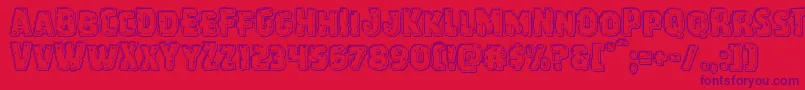 Howlinmadengrave-Schriftart – Violette Schriften auf rotem Hintergrund