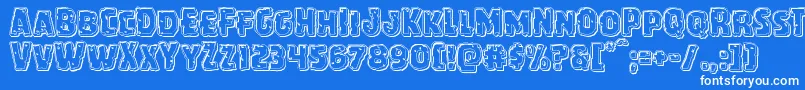 More about Howlinmadengrave Font Howlinmadengrave Font – White Fonts on Blue Background