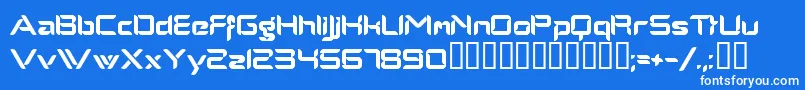 フォントAlphamalemodern – 青い背景に白い文字