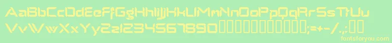 Alphamalemodern-Schriftart – Gelbe Schriften auf grünem Hintergrund