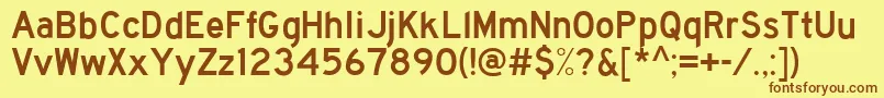 Traffic3 Font – Brown Fonts on Yellow Background