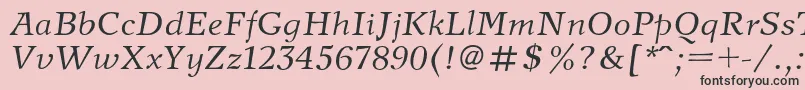 NewjournalItalic Font – Black Fonts on Pink Background