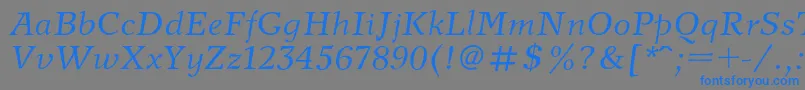 フォントNewjournalItalic – 灰色の背景に青い文字