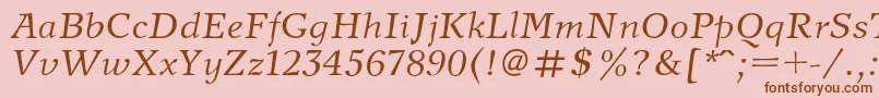 NewjournalItalic Font – Brown Fonts on Pink Background